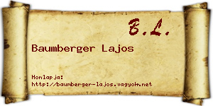 Baumberger Lajos névjegykártya